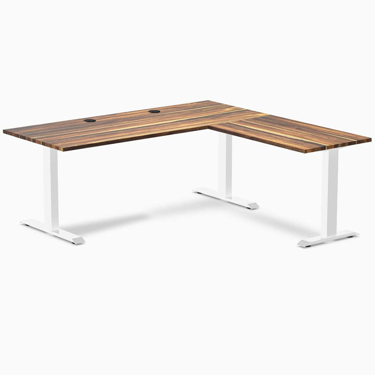 Bureau de bureau en forme de L en bois dur Desky Zero