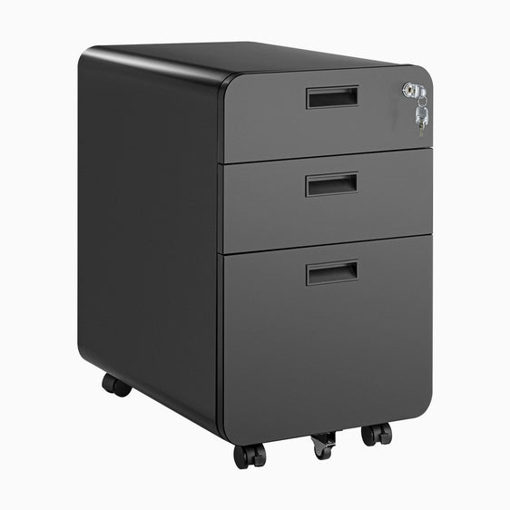 Desky drawer 3 filing cabinet in black