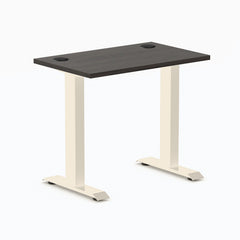 Desky Zero Mini Office Desk, Burnished Wood desktop, Wheat frame
