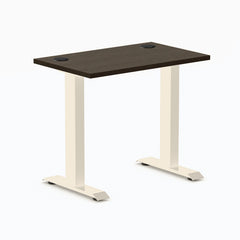 Desky Zero Mini Bamboo Office Desk, Dark Bamboo desktop, Wheat frame
