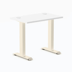 Desky Zero Mini Office Desk, White desktop, Wheat frame