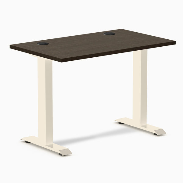 Desky Zero Mini Bamboo Office Desk, Dark Bamboo desktop, Wheat frame