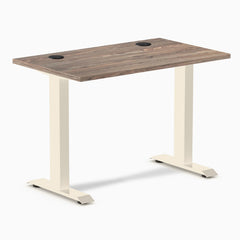 Desky Zero Mini Office Desk, Natural Walnut desktop, Wheat frame