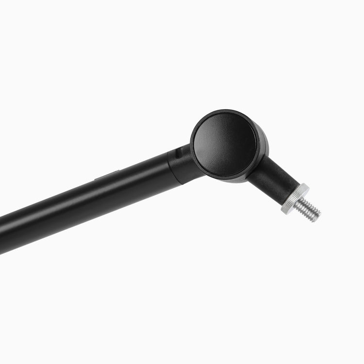 Adjustable microphone boom arm with adjustable screw