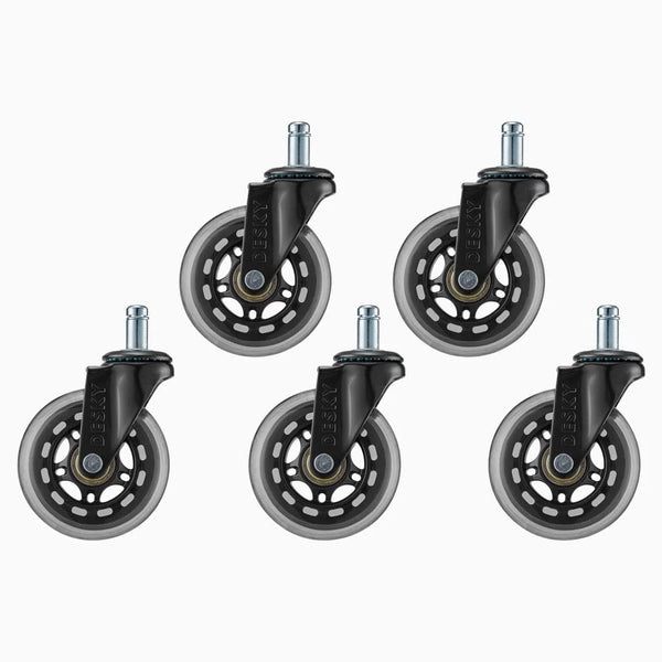 Desky Office Chair Caster Wheels in Clear