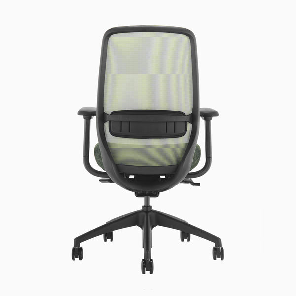 Green coilflex ergonomic chair with no headrest - Desky
