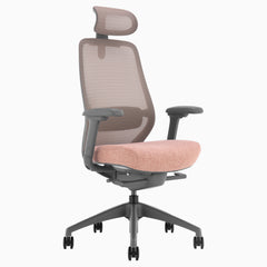 Peach coilflex office ergonomic chair with headrest