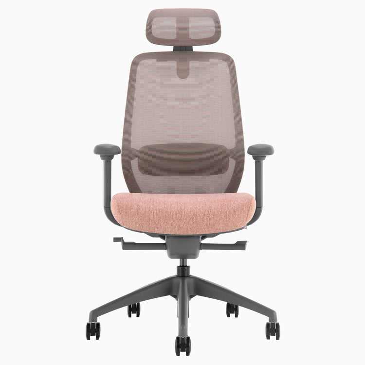 Peach coilflex office chair with headrest 