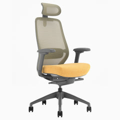 Desky CoilFlex Ergonomic Office Chair in Yellow/Grey