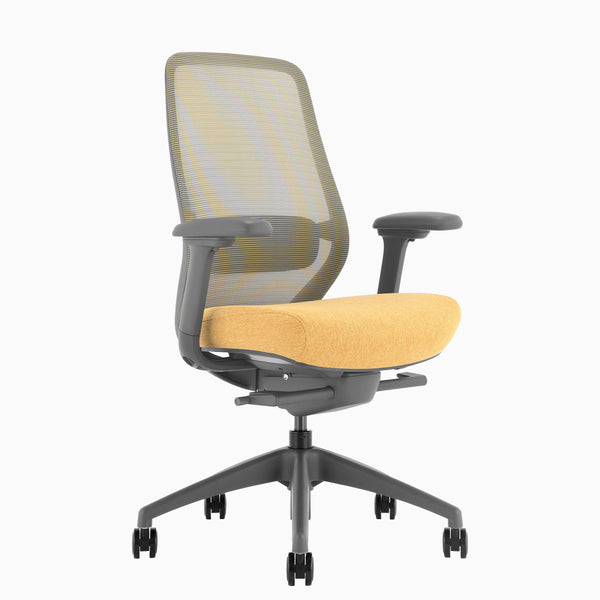 Desky CoilFlex Ergonomic Office Chair in Yellow/Grey
