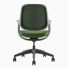 Mesh back office chair in dark green
