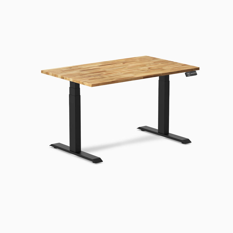 Bureau assis-debout double en bois dur Desky