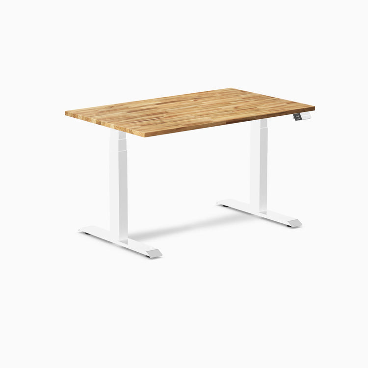 Bureau assis-debout double en bois dur Desky