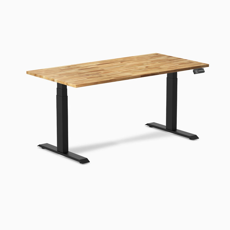 Bureau assis-debout double en bois dur Desky