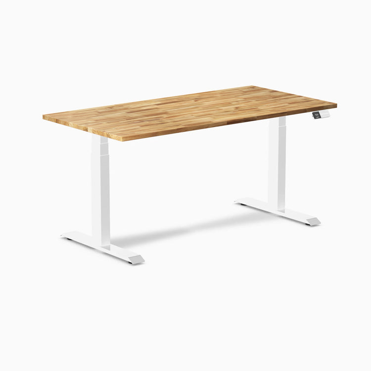 Bureau assis-debout double en bois dur Desky