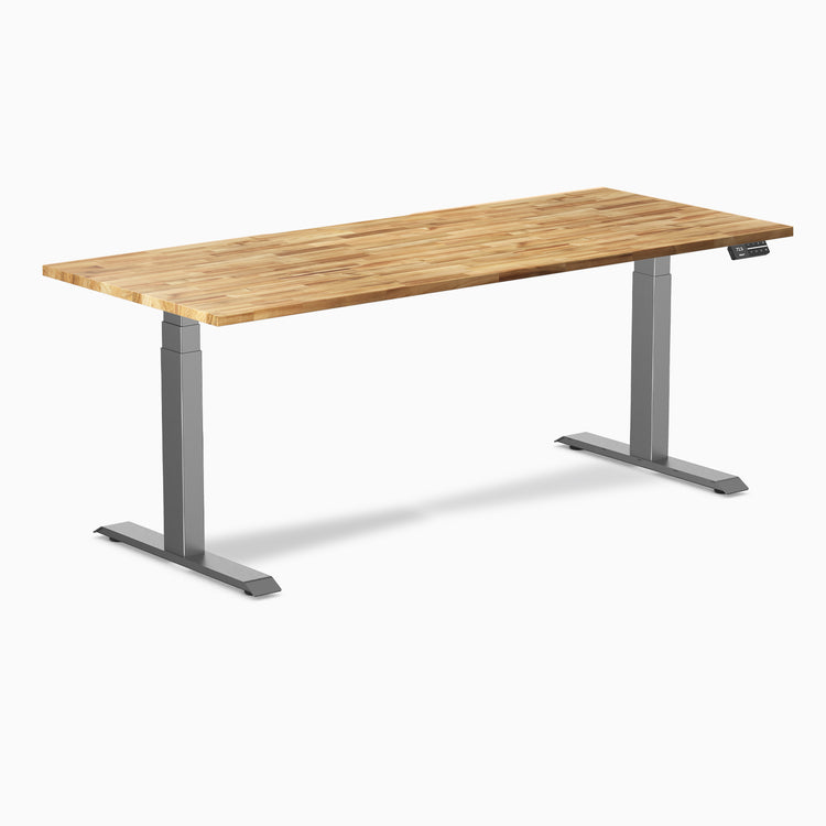 Bureau assis-debout double en bois dur Desky
