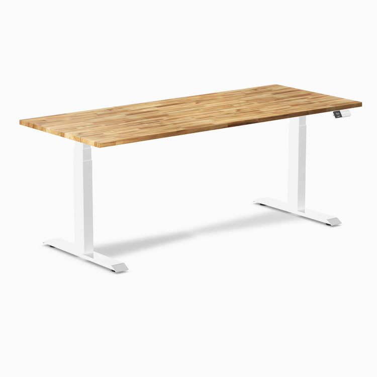 Bureau assis-debout double en bois dur Desky