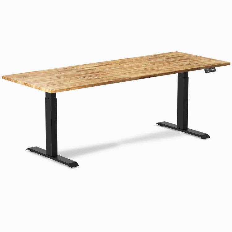Bureau assis-debout double en bois dur Desky