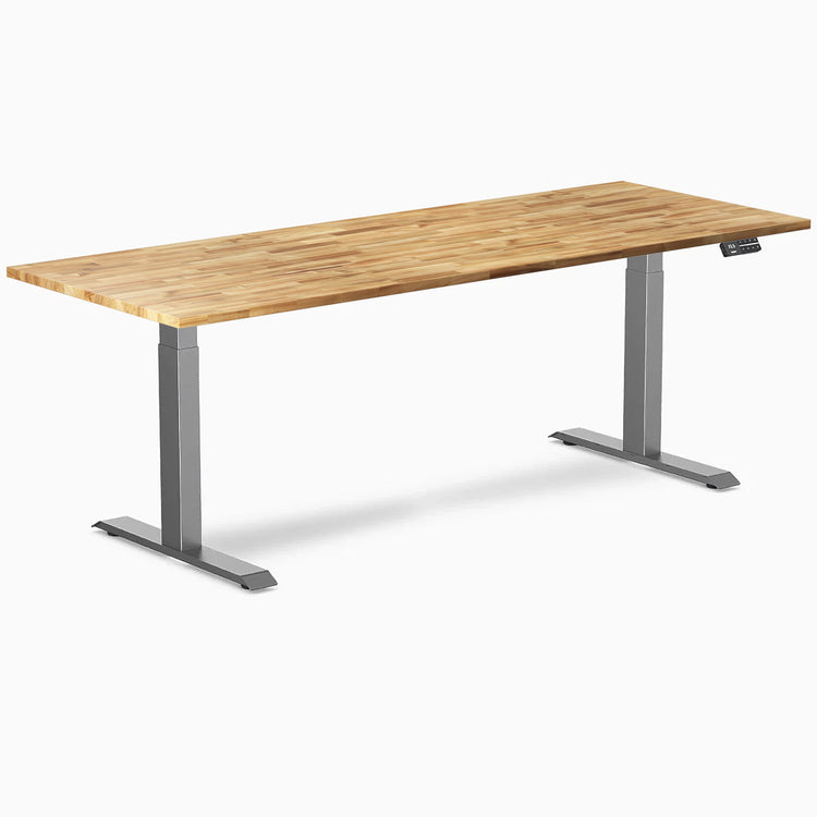 Bureau assis-debout double en bois dur Desky