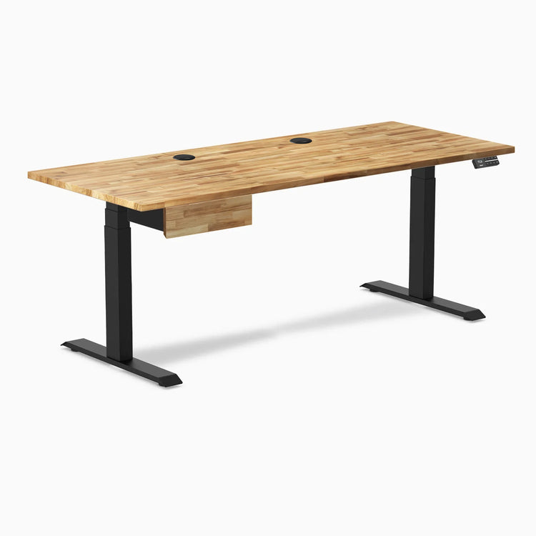Bureau debout double en bois dur avec tiroir Desky