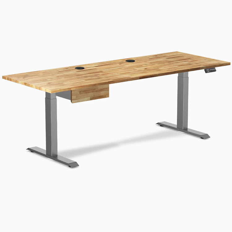 Bureau debout double en bois dur avec tiroir Desky