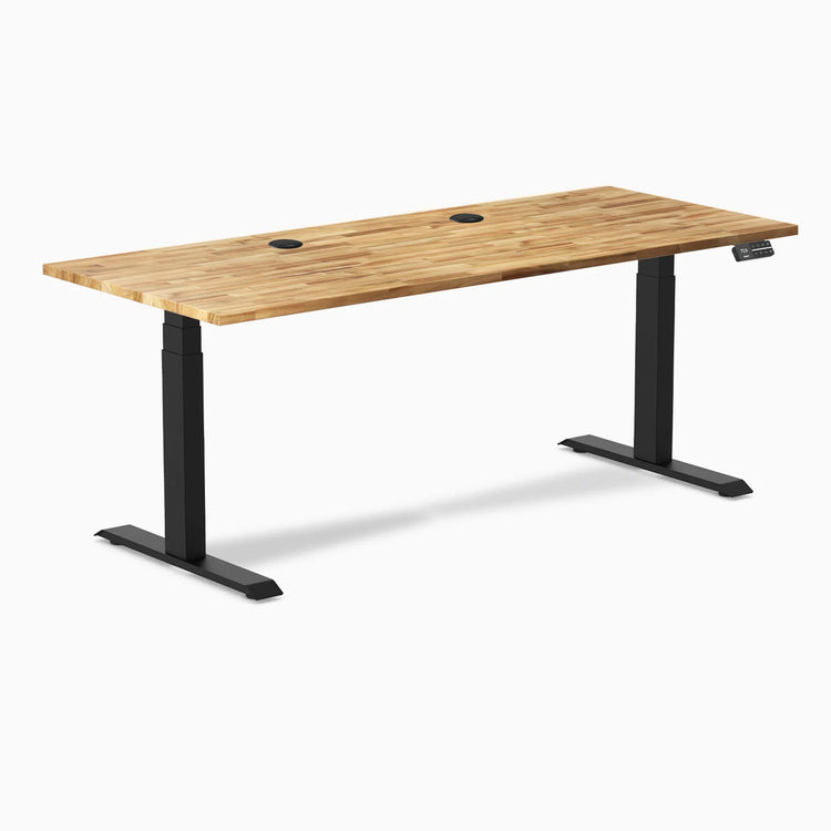 Bureau assis-debout double en bois dur Desky
