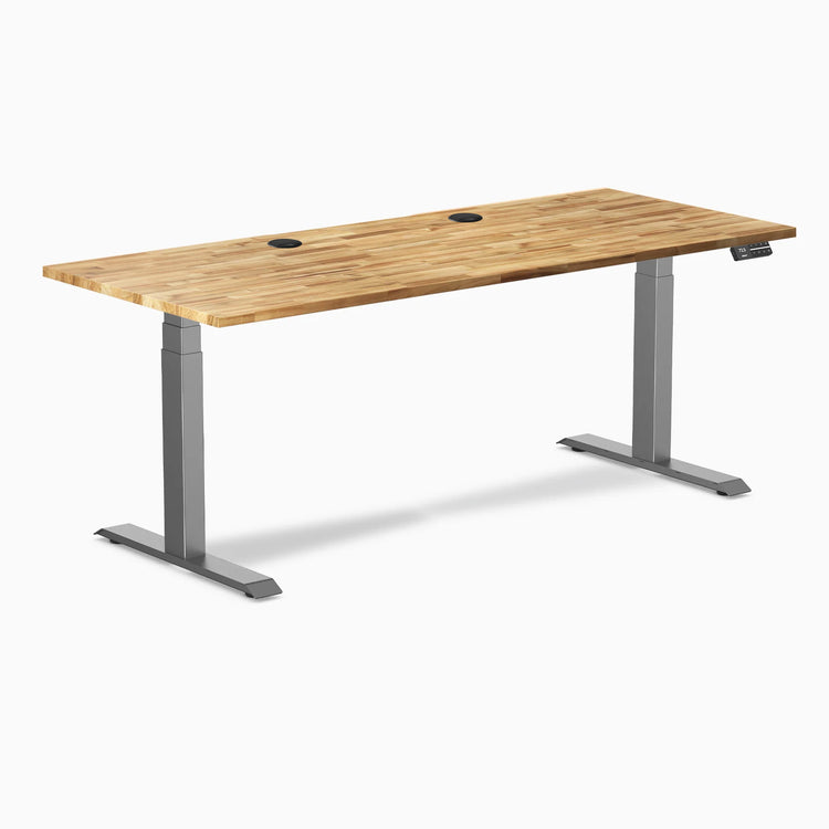 Bureau assis-debout double en bois dur Desky