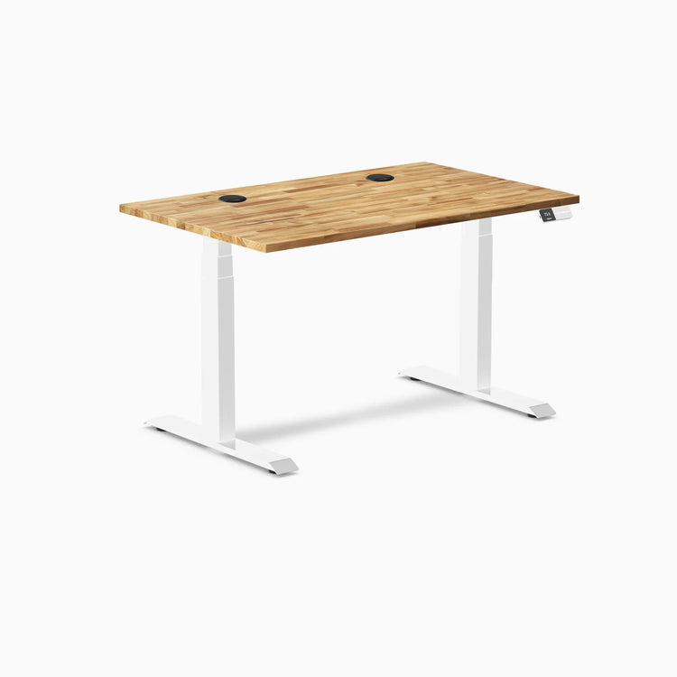 Bureau assis-debout double en bois dur Desky