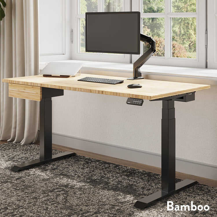 dual bamboo standing desk