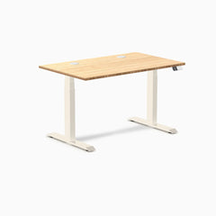 Desky Dual Bamboo Sit Stand Desk, Bamboo desktop, Wheat frame