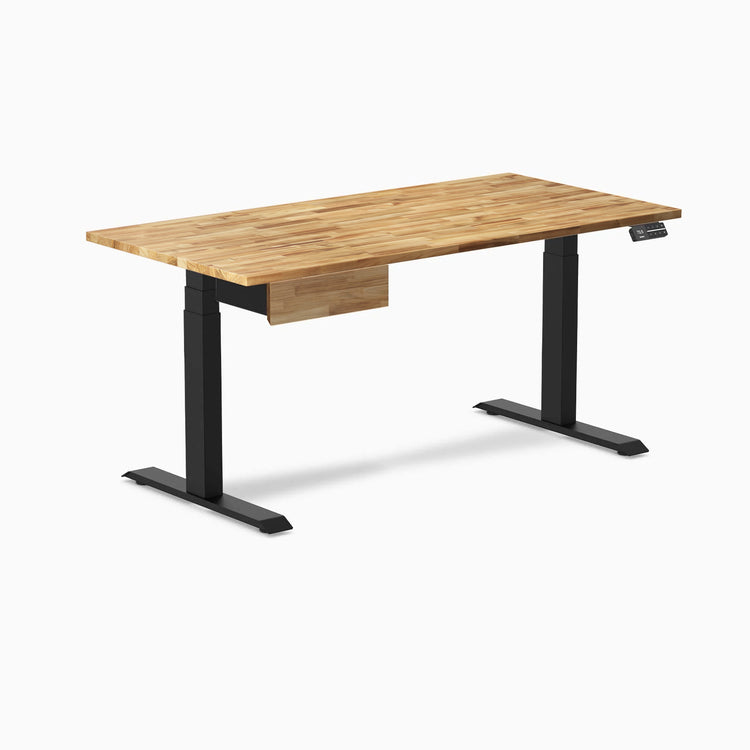 Bureau debout double en bois dur avec tiroir Desky