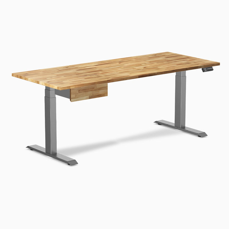 Bureau debout double en bois dur avec tiroir Desky