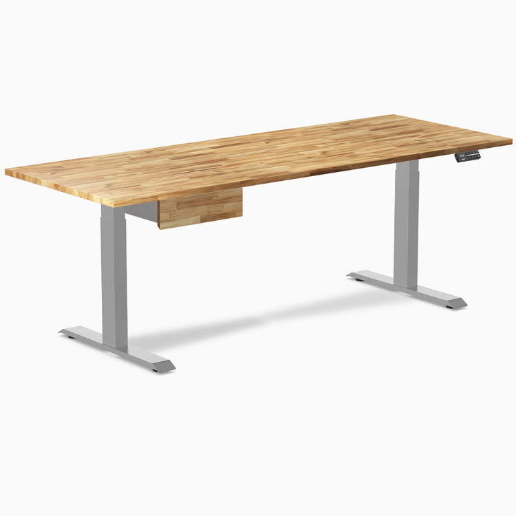 Bureau debout double en bois dur avec tiroir Desky