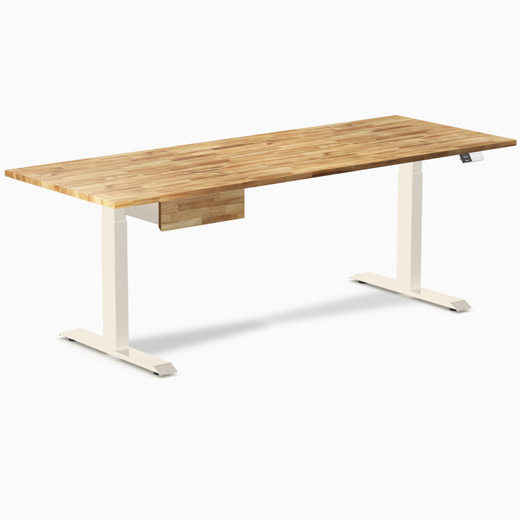 Desky Dual Hardwood Standing Desk With Drawer