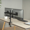 Dual eco monitor mount attached on desk - Desky Canada