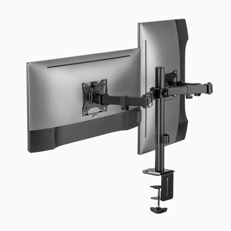 Dual monitor mount vertical and horizontal orientation