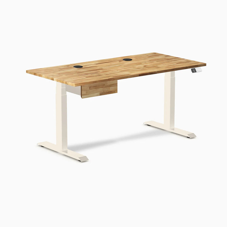 Desky Dual Hardwood Standing Desk With Drawer