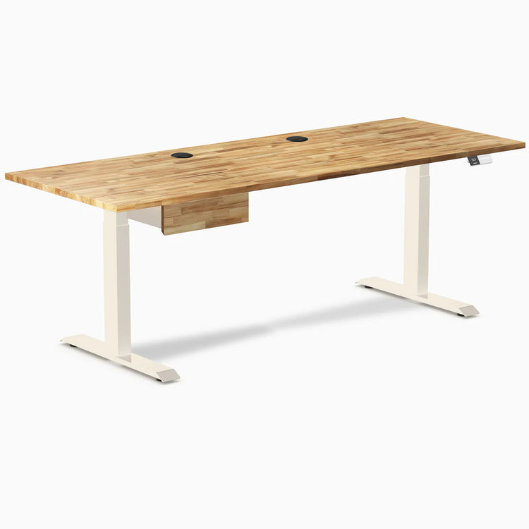 Desky Dual Hardwood Standing Desk With Drawer
