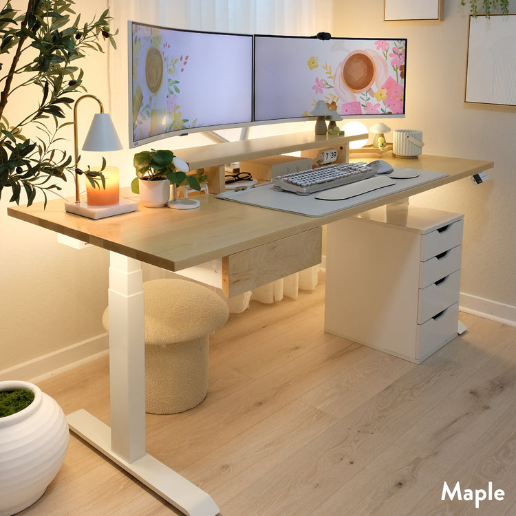 Desky Dual Hardwood Sit Stand Desk