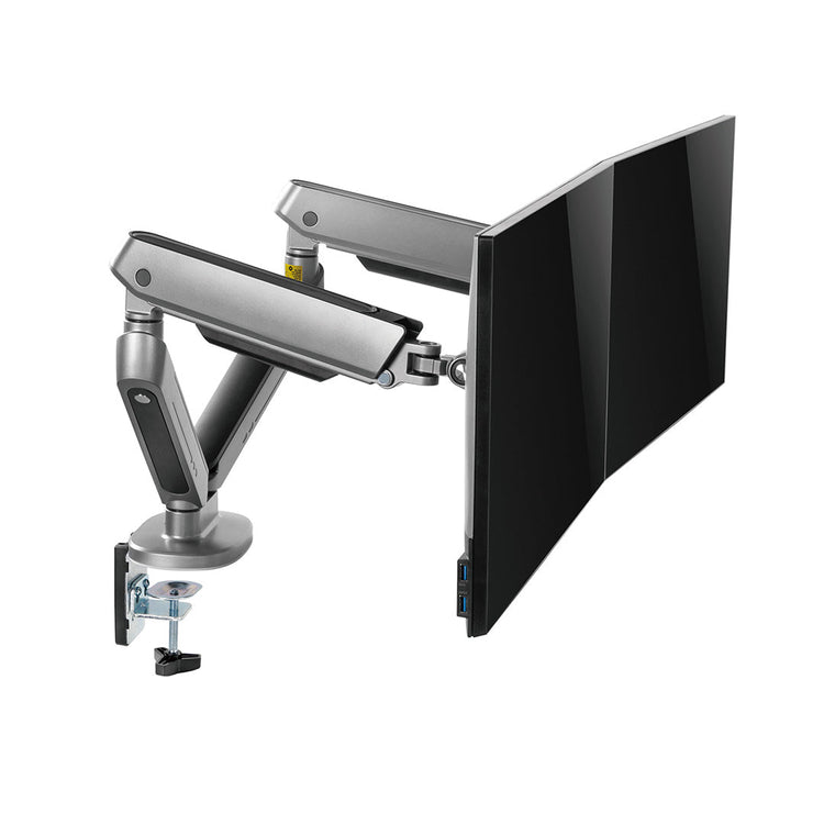 dual screen monitor arm space grey