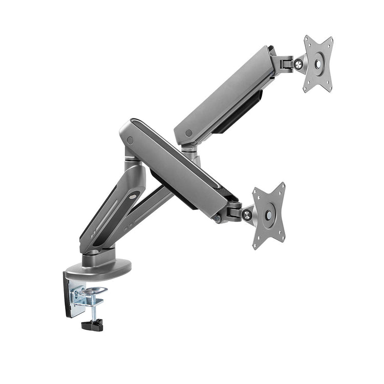 space grey dual monitor arm