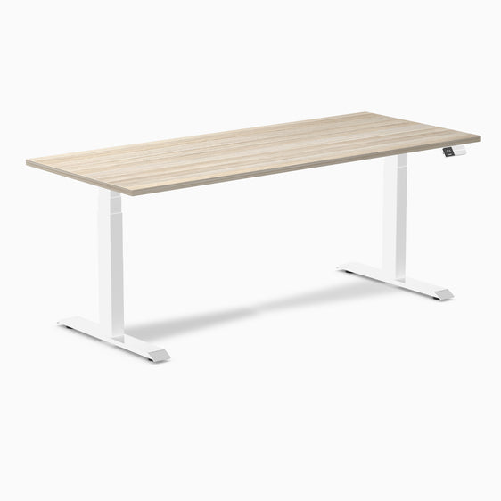 Dual laminate standing desk - White melamine classic oak - white 72"