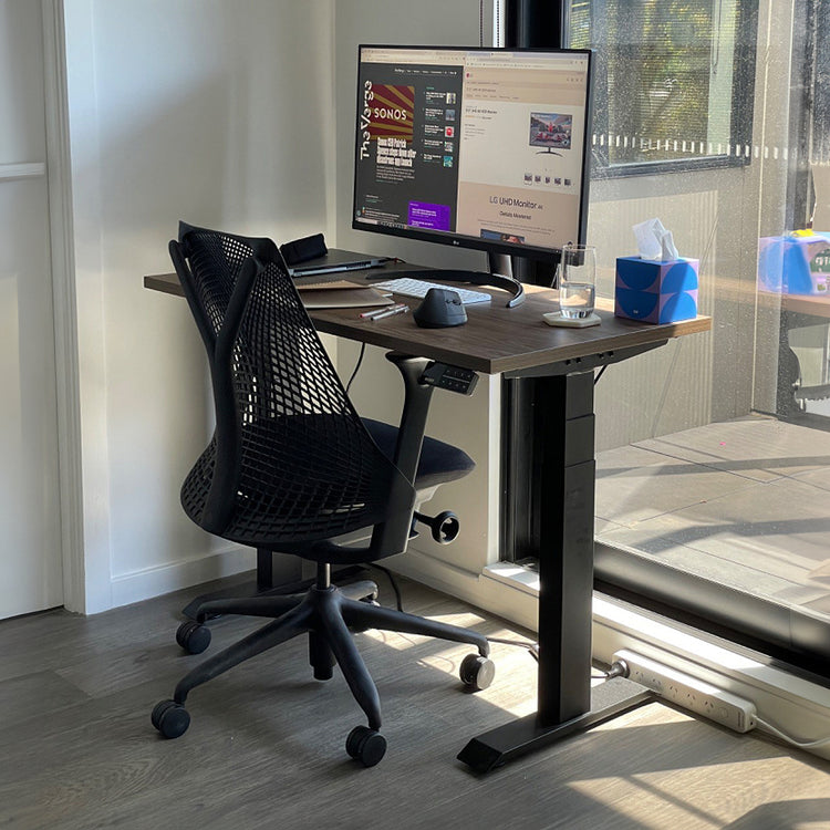 Dual mini sit stand desk set up