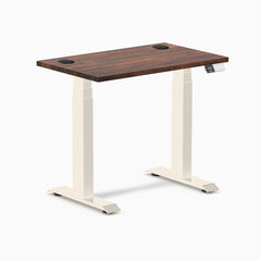 Desky Dual Mini Softwood Sit Stand Desk, American Rustic Pine desktop, Wheat frame