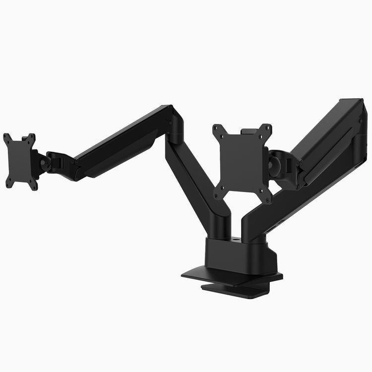 Black desky dual monitor arm