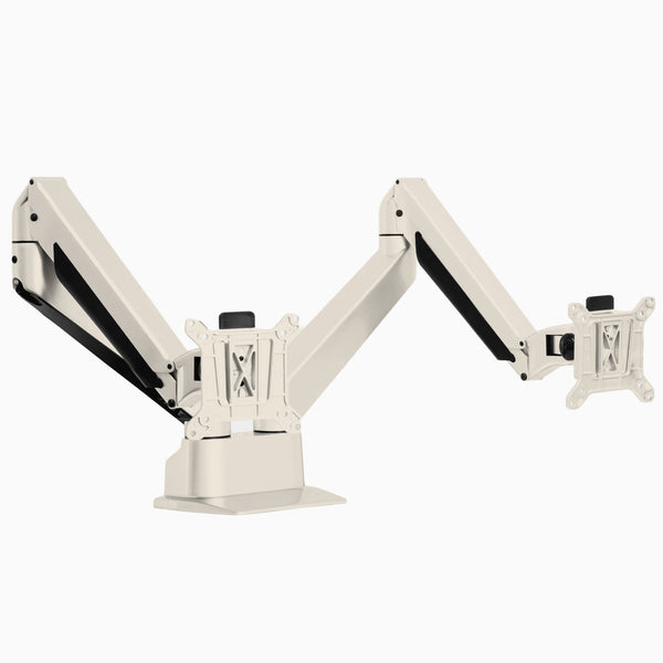 Desky Dual Monitor Arm in Wheat