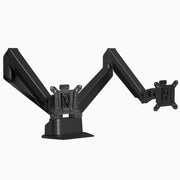 Black dual monitor arm