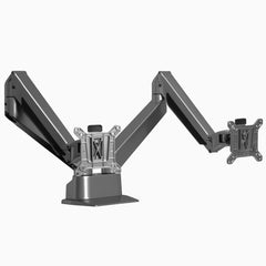 Space grey Desky dual monitor arm
