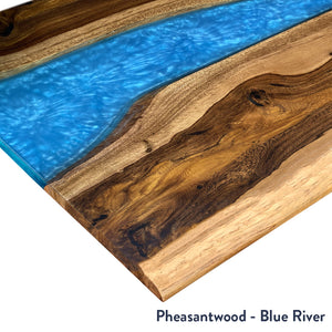 Desky Pheasantwood Blue River Resin Desktop