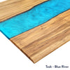 Teak Blue river resin desktop Desky